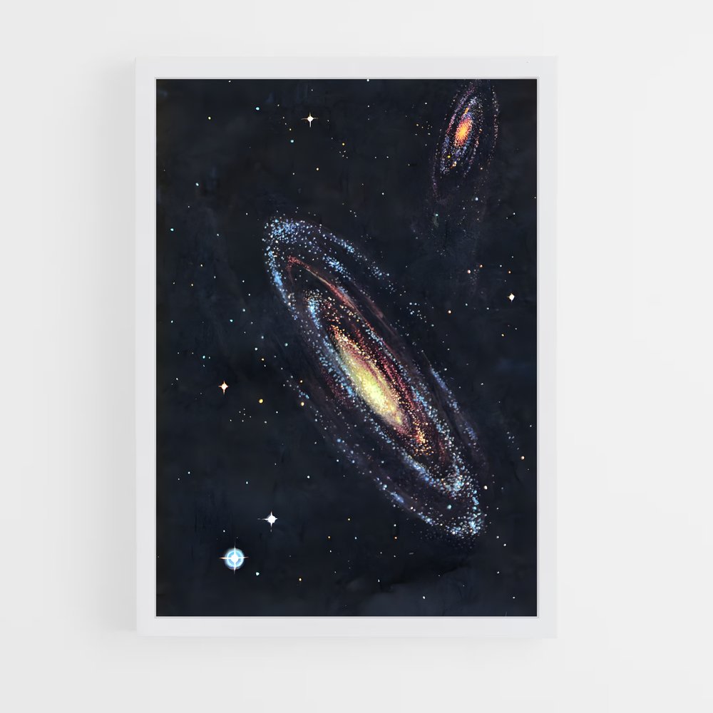 Poster Galaxies Enlacées – affiche Art spatial (vue 3)